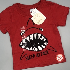 Remera Yamp Talle 12 meses algodón rojo dientes tiburón - comprar online