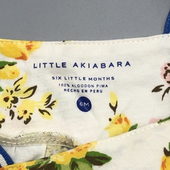Segunda Selección - Remera Little Akiabara Talle 6 meses algodón blanco flores amarillas tiras azul - Baby Back Sale SAS