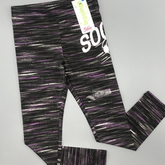 Legging Justice Talle 6 años jaspeada negro lila blanco SOCCER brillos (66 cm largo) - comprar online