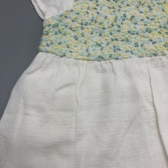 Segunda Selección - Vestido Zara Talle 6-9 meses blanco - bordado amarillo celeste - Largo 37cm - Baby Back Sale SAS