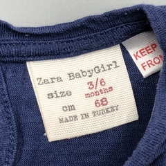 Segunda Selección - Remera Zara Talle 3-6 meses algodón azul corazones lentejuelas en internet