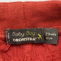 Segunda Selección - Pantalón Orchestra Talle 2 años batista texturada roja bolsillos (35 cm largo) - Baby Back Sale SAS