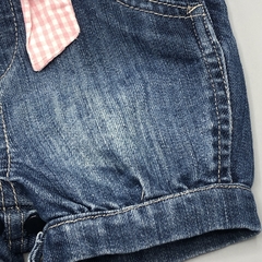 Segunda Selección - Jumper short Cheeky Talle S (3-6 meses) jean azul localizado moño cuadrillé rosa blanco - tienda online