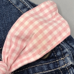 Imagen de Segunda Selección - Jumper short Cheeky Talle S (3-6 meses) jean azul localizado moño cuadrillé rosa blanco