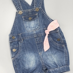 Segunda Selección - Jumper short Cheeky Talle S (3-6 meses) jean azul localizado moño cuadrillé rosa blanco - comprar online