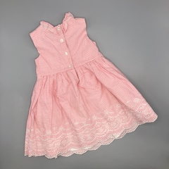 Segunda Selección - Vestido Primark Talle 9-12 meses rayas rosa blanco bordado falda en internet