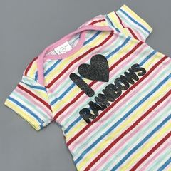 Vestido Grisino Talle 1-2 meses algodón rayas multicolor estampa brillo - comprar online