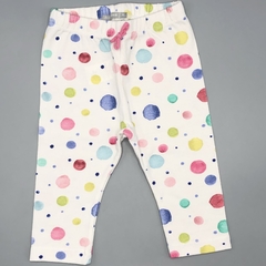 Legging Minimimo Talle M (6-9 meses) algodón blanca lunares multicolor (36 cm largo) - comprar online
