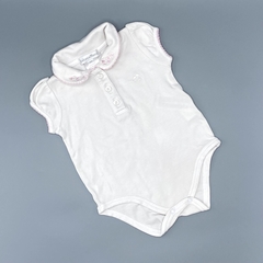 Segunda Selección - Body Baby Cottons Talle 3 meses cuello rosa con bordado