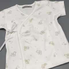 Segunda Selección - Bata Minimimo Talle M (6-9 meses) algodón color crudo osito baño - Baby Back Sale SAS