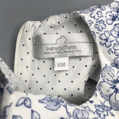 Segunda Selección - Vestido Baby Cottons Talle 6 meses gabardina blanca flores azul en internet