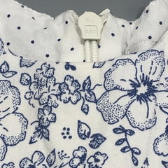 Segunda Selección - Vestido Baby Cottons Talle 6 meses gabardina blanca flores azul - tienda online