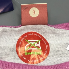 Segunda Selección - Vestido Owoko Talle 3 (12 meses) algodón rayas gris patín rosa brillo - tienda online