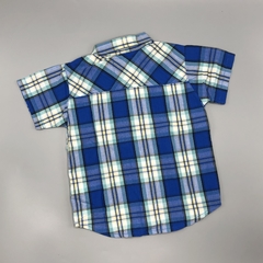 Camisa Cheeky Talle L (9-12 meses) cuadrillé - azul amarillo blanco en internet