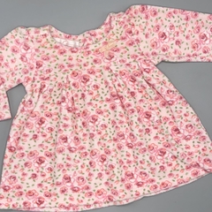Vestido Baby Cottons Talle 3 meses plush rosa floreado moño - comprar online