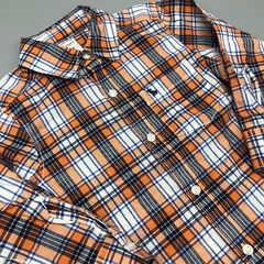 Camisa Carters Talle 2 años cuadrillé naranja blanco azul - comprar online