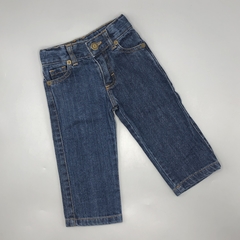 Jeans Cardon Talle 6 meses azul recto bosturas marrón bolsillos (40 cm largo)