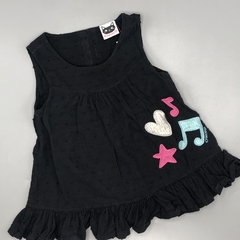 Vestido Owoko Talle 3 (12 meses) broderie negro notas musicales (con bombachudo) - comprar online