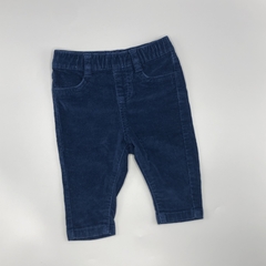 Pantalón Cheeky Talle M (6-9 meses) corderoy azul oscuro (cintura ajustable - 34 cm largo)