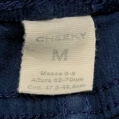 Pantalón Cheeky Talle M (6-9 meses) corderoy azul oscuro (cintura ajustable - 34 cm largo) - Baby Back Sale SAS