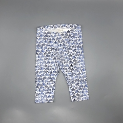 Segunda Selección - Legging HyM Talle 4-6 meses algodón blanco hojitas azul (34 cm largo)