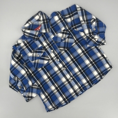Camisa Grisino Talle 12-18 meses cuadrillé azul blanco negro