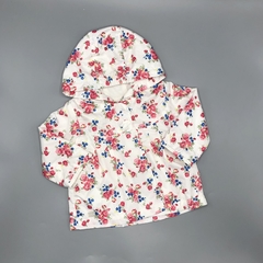 Segunda Selección - Rompevientos Minimimo Talle M (6-9 meses) blanco flores rosa azul (interior algodón)