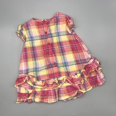 Camisola Zara Talle 9-12 meses fibrana cuadrillé amarillo rosa celeste volados cintura hombros en internet