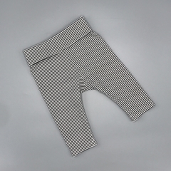Segunda Selección - Legging Crayón Talle M (6-9 meses) algodón rayas blanco negro (33 cm largo)
