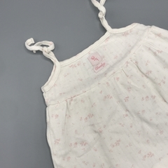 Remera Cheeky Talle S (3-6 meses) algodón blanca florcitas blancas tira regulable - comprar online