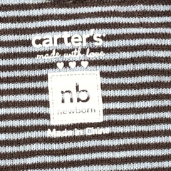 Body Carters Talle NB (0 meses) algodón blanco rayas marrón - Baby Back Sale SAS
