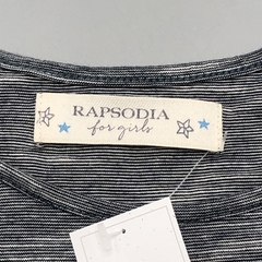 Segunda Selección - Vestido Rapsodia Talle 6 años algodón rayas finas gris oscuro blanco corazón strass multicolor - Baby Back Sale SAS