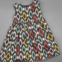 Vestido Carters Talle 12 meses seda gris diseño rombos multicolor - comprar online