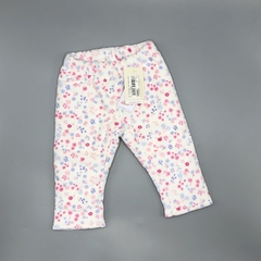 Jogging Cheeky Talle M 86-9 meses) plsuh blanco florcitas rosa celeste (inteiror algodón - 38 cm largo)