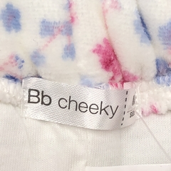 Jogging Cheeky Talle M 86-9 meses) plsuh blanco florcitas rosa celeste (inteiror algodón - 38 cm largo) - Baby Back Sale SAS