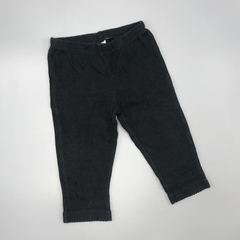Segunda Selección - Legging Carters Talle 9 meses algodón negra lisa puños bordados (36 cm largo)