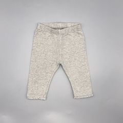 Legging Baby GAP Talle 0-3 meses algodón gris jaspeado puntilla (30 cm largo)