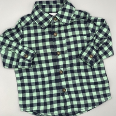 Camisa Carters Talle 3 meses franela cuadros verde azul - comprar online