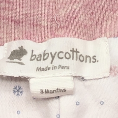 Jogging Baby Cottons Talle 3 meses algodón waffle rosa interior algodón copos nieve (28 cm largo) - Baby Back Sale SAS