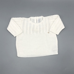 Sweater Magdalena Espósito Talle 0 meses hilo blanco trenzado