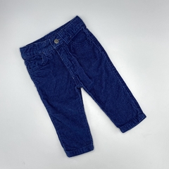 Segunda Selección - Pantalón Cheeky Talle M (6-9 meses) corderoy azul Largo 39 cm