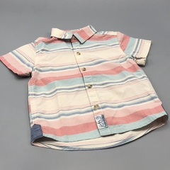 Segunda Selección - Camisa Baby Colloky Talle 9-12 meses batista rayas beige celeste rosa - Baby Back Sale SAS