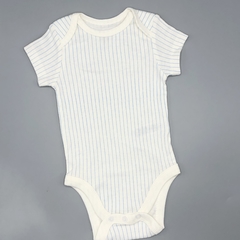Segunda Selección - Body Little Me Talle 6 meses algodón color crudo rayas finas celeste - comprar online