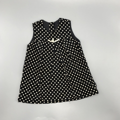 Vestido Little Akiabara Talle 12 meses corderoy negro lunares