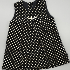 Vestido Little Akiabara Talle 12 meses corderoy negro lunares - comprar online