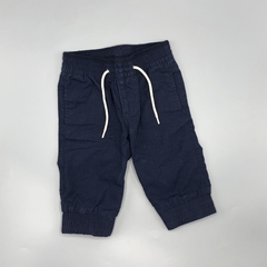 Pantalón Baby GAP Talle 3-6 meses gabardina azul oscuro (interior algodón gris - 33 cm largo)