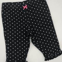 Segunda Selección - Legging Carters Talle NB (0 meses) algodón negra lunares blancos volados puños (24 cm largo) - comprar online