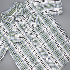 Camisa Sonoma Talle XL (7 años) cuadrillé blanco verde lineas azul oscuro - comprar online