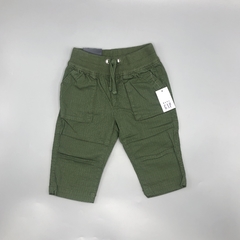 Pantalón Baby GAP Talle 6-12 meses lino verde militar (35 cm largo)