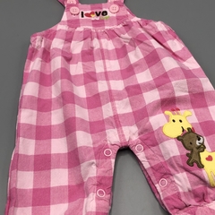 Segunda Selección - Jumper pantalón Carters Talle NB (0 meses) lino cuadrillé rosa jirafita - tienda online